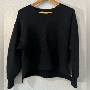 GOOD AMERICAN Black Ribbed Long Sleeve Sweater Sz 2 (Medium)